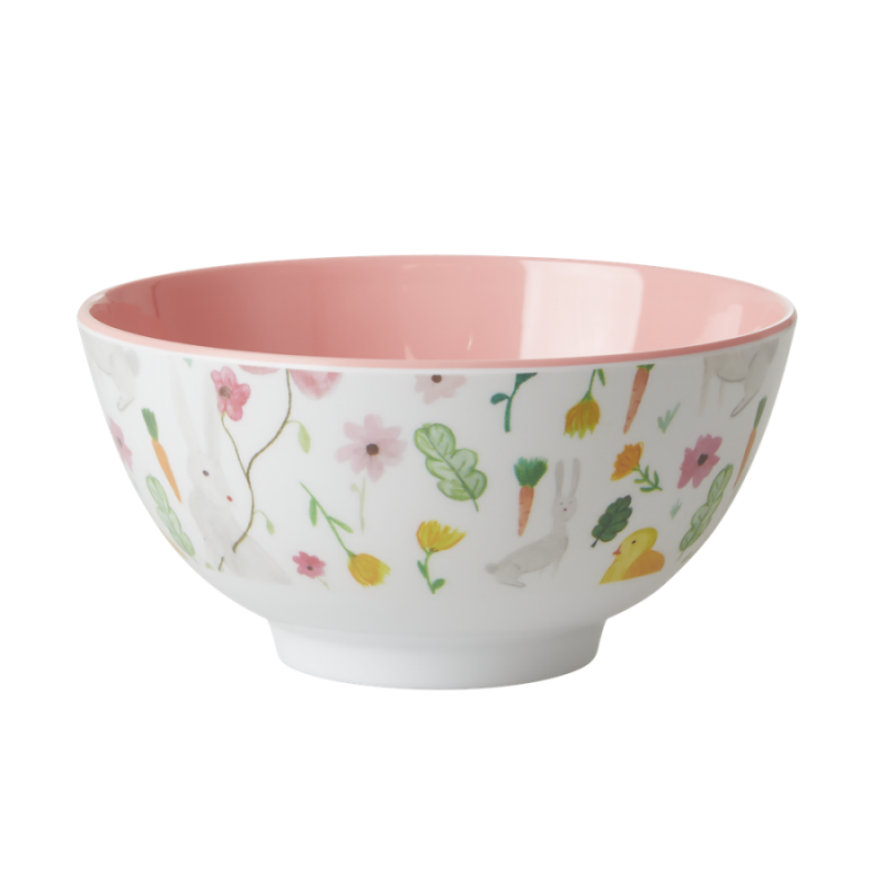 White Easter Print Melamine Bowl Rice DK